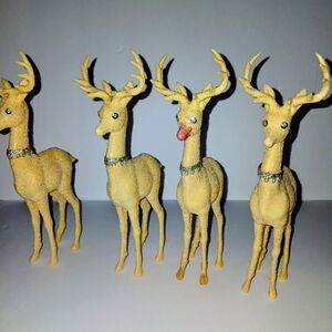 Charming Gold Reindeer Holiday Decor Set
